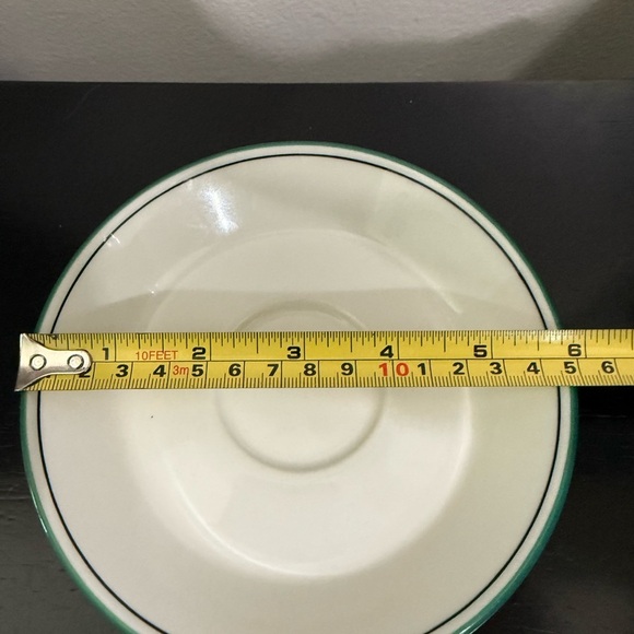 Steelite International Set of 5 Green Rim Coffee Tea Saucer - Picture 5 of 5